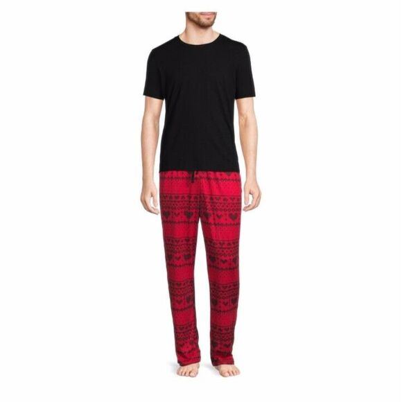 Men's Hearts and Arrows Valentine Lounge Sleep Pants M 32-34 - Picture 1 of 5